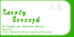 karoly bereczk business card